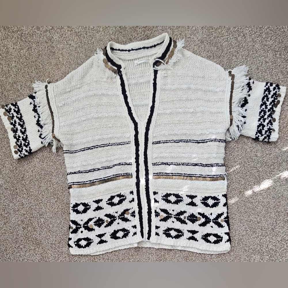 Bohemian Knit Cardigan with Fringe